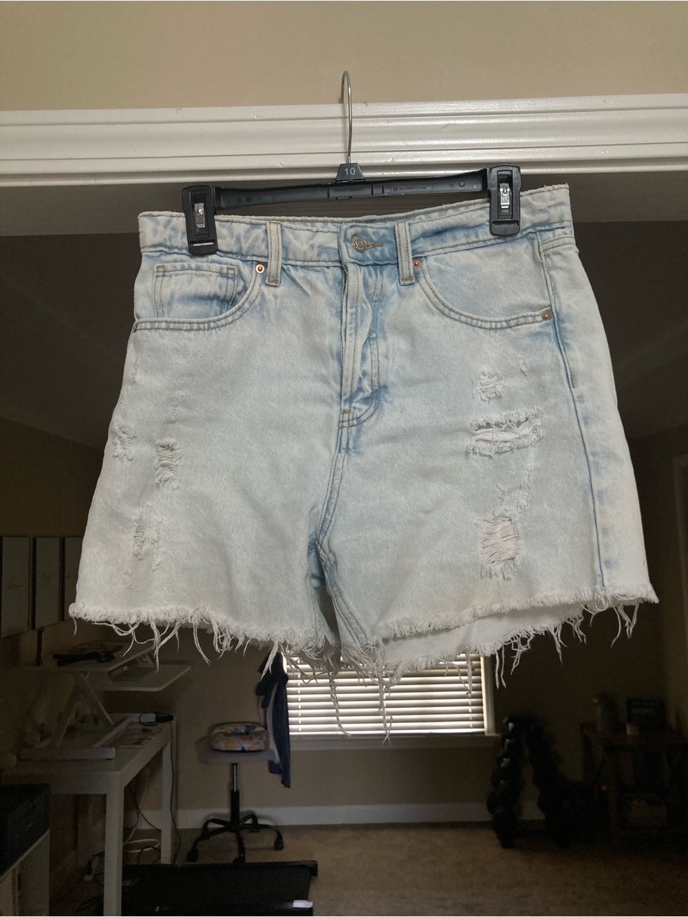 High Waisted Light Wash Denim Shorts